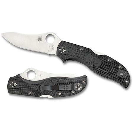 Spyderco 2024 Spyderco Stretch 2 Lightweight Black Plain SPY-C90PBK2